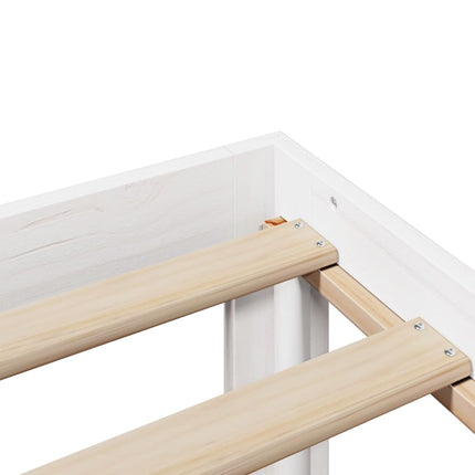 Giroletto con Testiera Bianco 75x190 cm Legno Massello di Pino