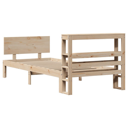 Giroletto con Testiera 90x200 cm in Legno Massello di Pino