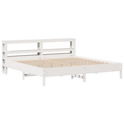 Giroletto senza Materasso Bianco 200x200 cm Legno Massello Pino
