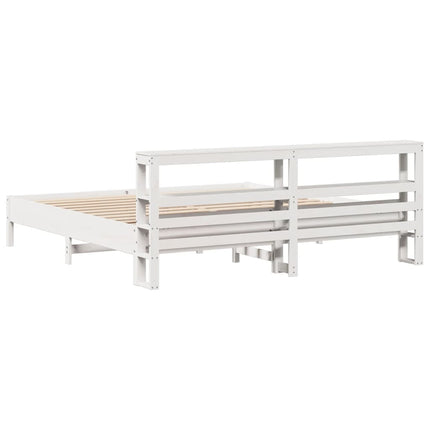 Giroletto senza Materasso Bianco 200x200 cm Legno Massello Pino