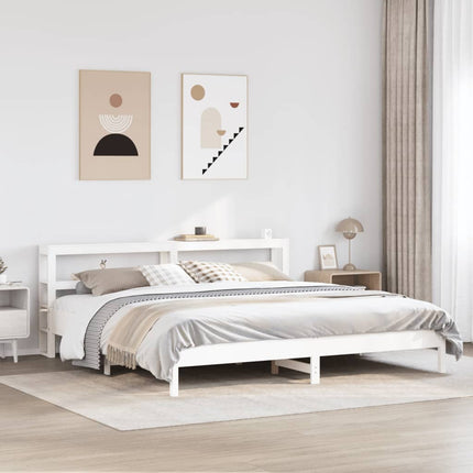 Giroletto senza Materasso Bianco 200x200 cm Legno Massello Pino