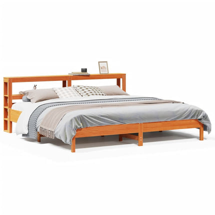 Letto senza Materasso Marrone Cera 180x200 cm in Legno di Pino