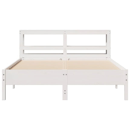 Letto senza Materasso Bianco 140x190 cm Legno Massello di Pino
