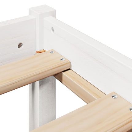 Letto senza Materasso Bianco 135x190 cm Legno Massello di Pino