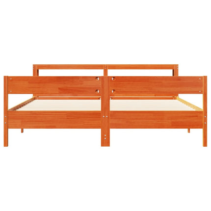 Letto senza Materasso Marrone Cera 200x200 cm in Legno di Pino