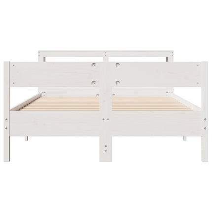 Letto senza Materasso Bianco 150x200 cm Legno Massello di Pino