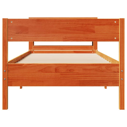 Letto senza Materasso Marrone Cera 90x190 cm in Legno di Pino