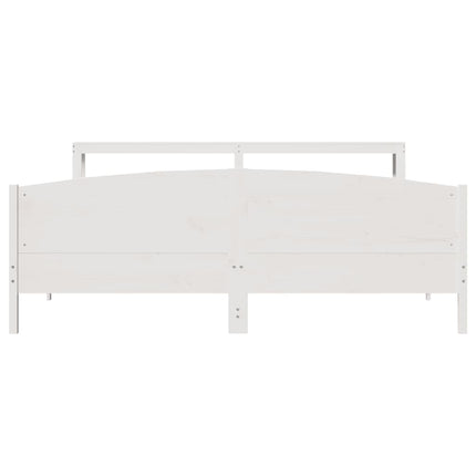 Giroletto senza Materasso Bianco 200x200 cm Legno Massello Pino
