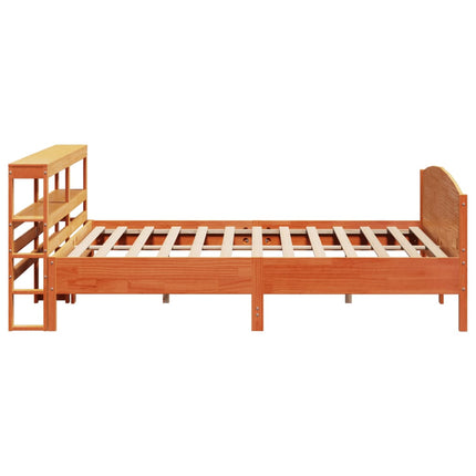 Letto senza Materasso Marrone Cera 200x200 cm in Legno di Pino