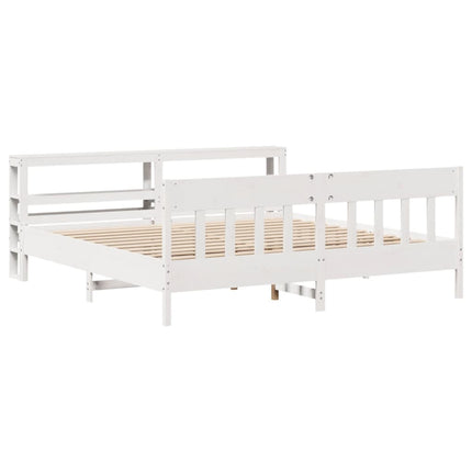 Giroletto senza Materasso Bianco 200x200 cm Legno Massello Pino