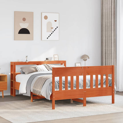 Letto senza Materasso Marrone Cera 160x200 cm in Legno di Pino