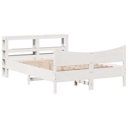 Giroletto con Testiera Bianco 160x200 cm Legno Massello di Pino