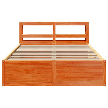 Giroletto con Testiera Marrone Cera 135x190 cm Massello Pino