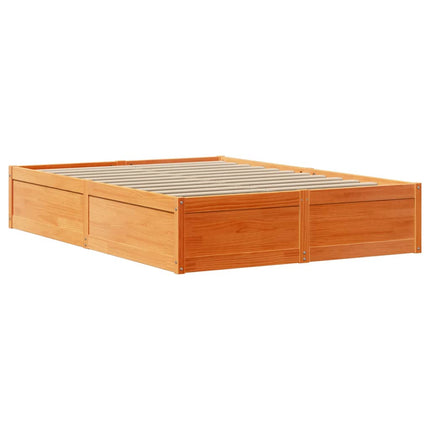 Giroletto con Testiera Marrone Cera 135x190 cm Massello Pino