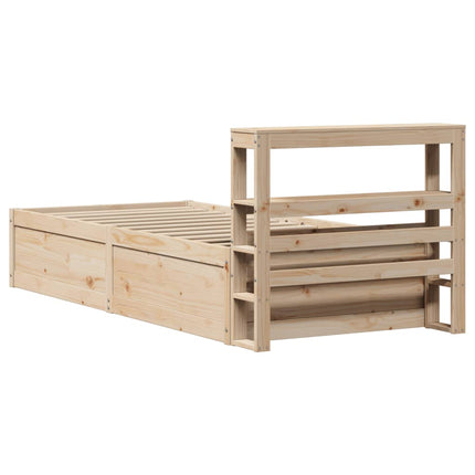 Giroletto con Testiera 90x190 cm in Legno Massello di Pino