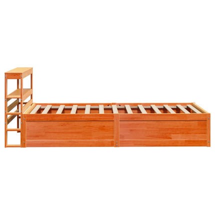 Giroletto con Testiera Marrone Cera 90x190 cm Massello Pino