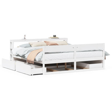 Letto senza Materasso Bianco 180x200 cm Legno Massello di Pino