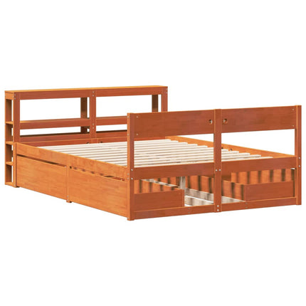 Letto senza Materasso Marrone Cera 140x190 cm in Legno di Pino