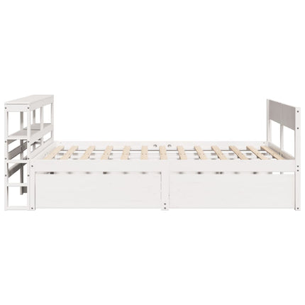 Letto senza Materasso Bianco 135x190 cm Legno Massello di Pino