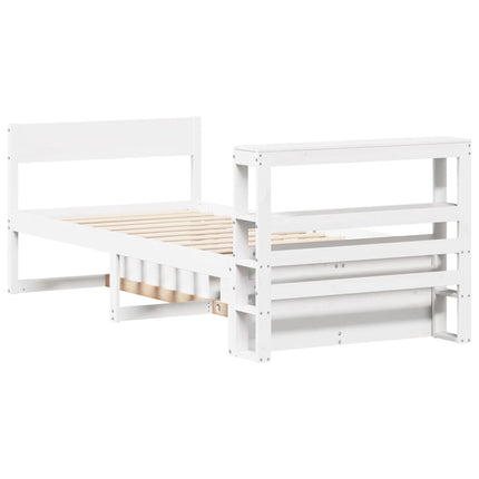 Letto senza Materasso Bianco 75x190 in Legno Massello di Pino