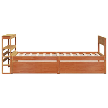 Letto senza Materasso Marrone Cera 75x190 cm in Legno di Pino