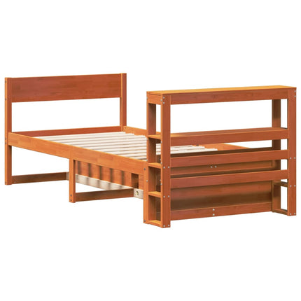 Letto senza Materasso Marrone Cera 75x190 cm in Legno di Pino