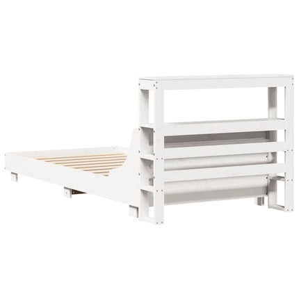 Giroletto senza Materasso Bianco 100x200 cm Legno Massello Pino