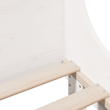 Giroletto senza Materasso Bianco 100x200 cm Legno Massello Pino