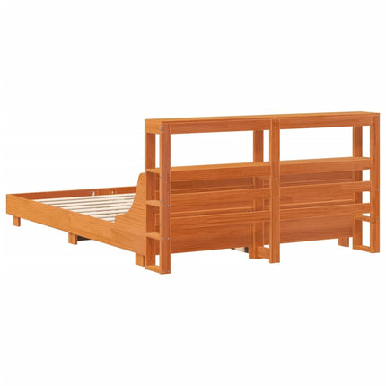 Letto senza Materasso Marrone Cera 140x190 cm in Legno di Pino