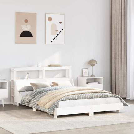 Letto senza Materasso Bianco 135x190 cm Legno Massello di Pino