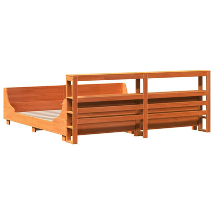 Letto senza Materasso Marrone Cera 180x200 cm in Legno di Pino