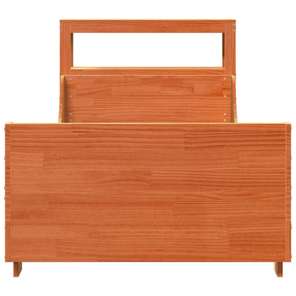 Letto senza Materasso Marrone Cera 90x200 cm Legno di Pino