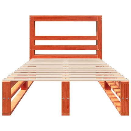 Letto senza Materasso Marrone Cera 90x200 cm Legno di Pino