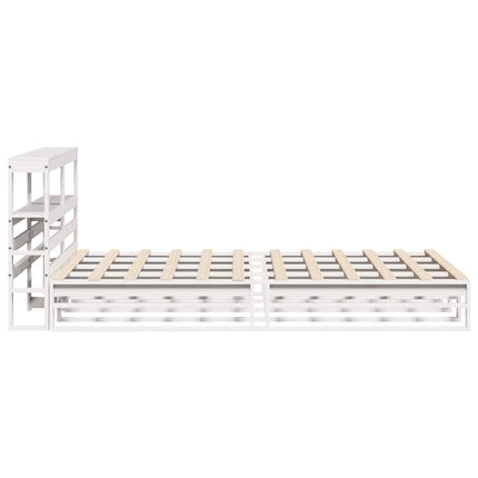 Giroletto con Testiera Bianco 160x200 cm Legno Massello di Pino