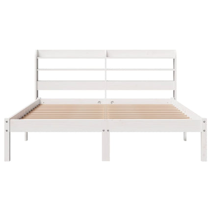 Letto senza Materasso Bianco 150x200 cm Legno Massello di Pino