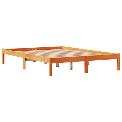 Giroletto con Testiera Marrone Cera 120x190 cm Massello Pino