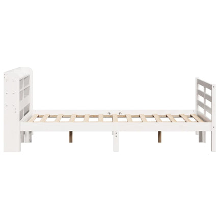Giroletto con Testiera Bianco 135x190 cm Legno Massello di Pino