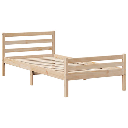 Giroletto con Testiera 75x190 cm in Legno Massello di Pino