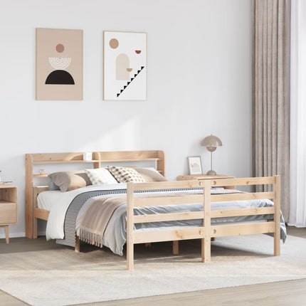 Giroletto con Testiera 135x190 cm in Legno Massello di Pino