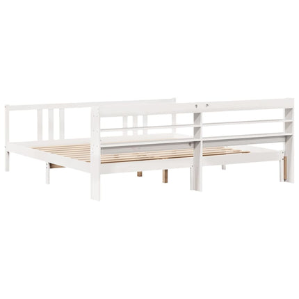 Giroletto con Testiera senza Materasso Bianco 200x200 cm