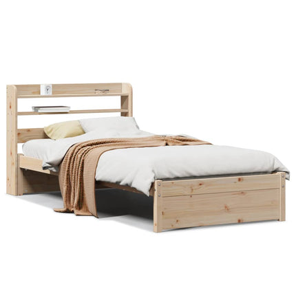 Giroletto con Testiera 75x190 cm in Legno Massello di Pino