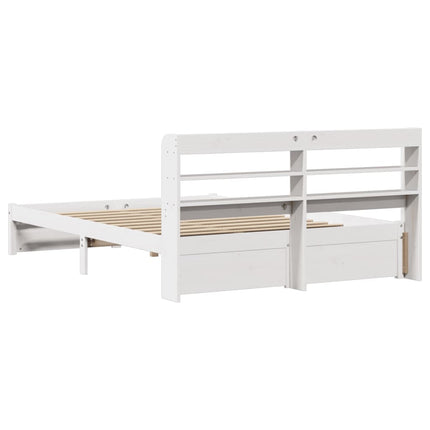 Giroletto con Testiera Bianco 150x200 cm Legno Massello di Pino