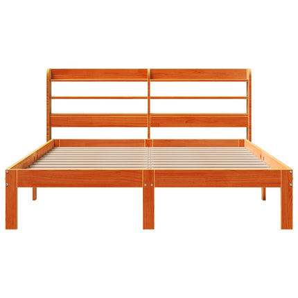 Letto senza Materasso Marrone Cera 135x190 cm in Legno di Pino