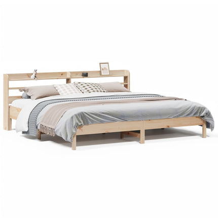 Letto senza Materasso 200x200 cm in Legno Massello di Pino