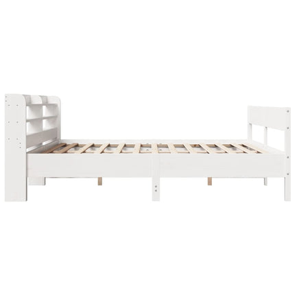 Giroletto senza Materasso Bianco 200x200 cm Legno Massello Pino