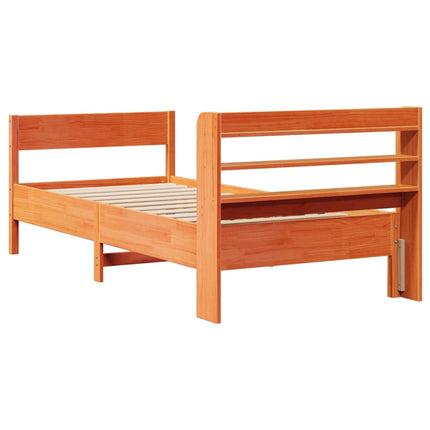 Letto senza Materasso Marrone Cera 90x200 cm Legno di Pino