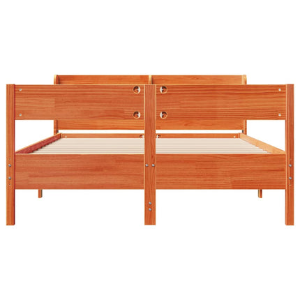Letto senza Materasso Marrone Cera 135x190 cm in Legno di Pino