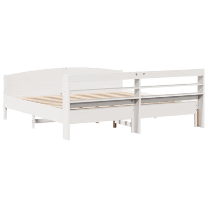 Letto senza Materasso Bianco 180x200 cm Legno Massello di Pino