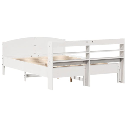 Letto senza Materasso Bianco 120x190 cm Legno Massello di Pino