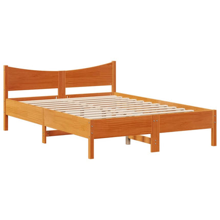 Giroletto con Testiera Marrone Cera 180x200 cm Massello Pino